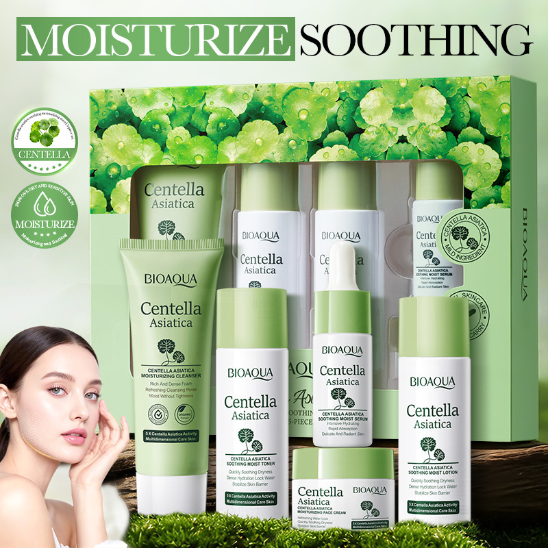 Luxury Skincare Kit - 5-delige BIOAQUA Centella Asiatica huidverzorgingsset: hydraterende