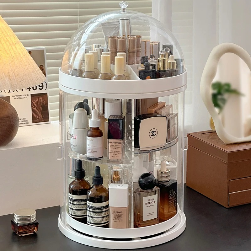 Luxury Skincare Design - Roterende acryl cosmetische organizer-stofdichte make-up opbergdoos