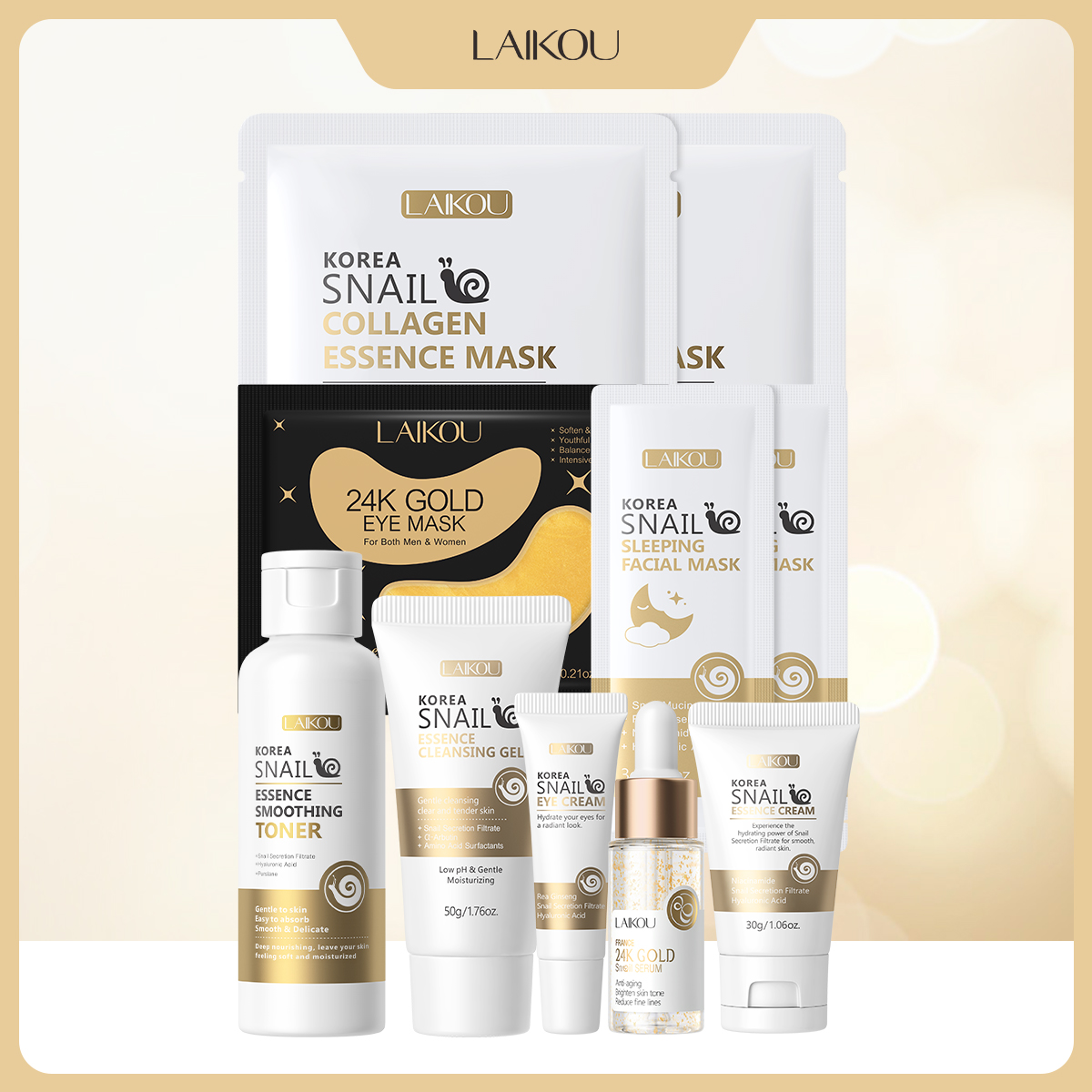 LAIKOU Snail 24K Gold Skincare - Luxury Skincare Kit recensie en prijs